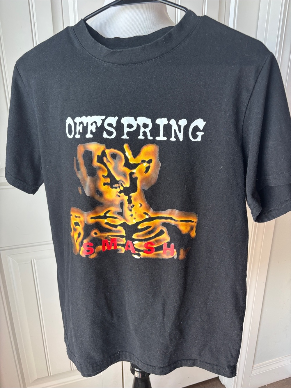 Offspring Black Graphic Tee with Orange and Red Print